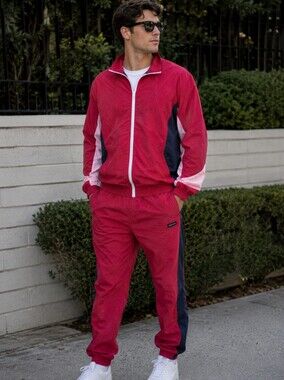 NWT Barney Cools Red Quick Track Suit Set Large